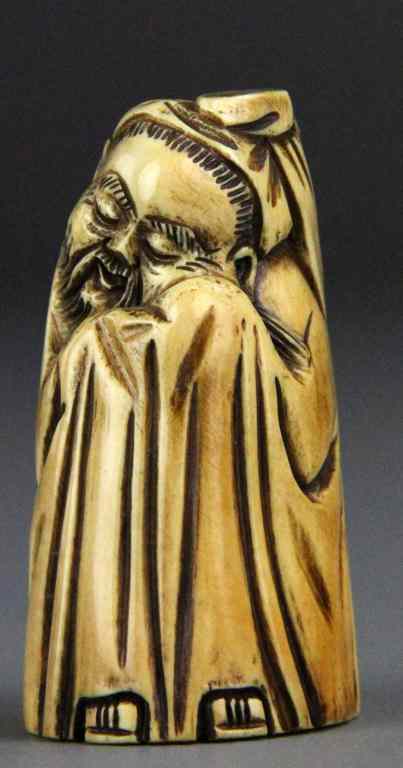 Appraisal: Chinese Qing Carved Ivory FigureFinely carved to depict a sleeping