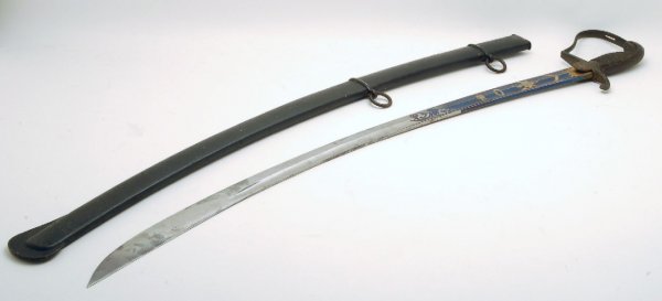 Appraisal: Cavalry sabre possibly French having blade with niello decoration and