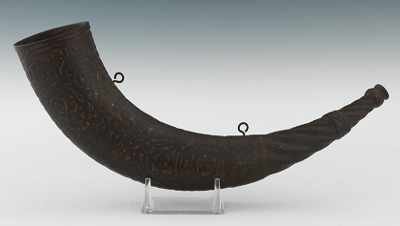 Appraisal: A Cast Iron Horn Apprx L in the shape of