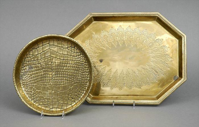 Appraisal: Two Brass Trays Larger x in