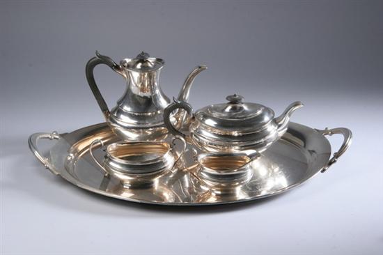 Appraisal: FOUR-PIECE GEORGE VI SILVER COFFEE SERVICE EV Sheffield made exclusively