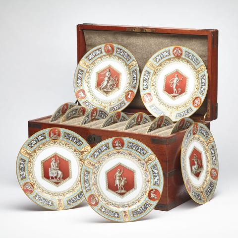 Appraisal: Rare Set of Twelve Russian Imperial Porcelain Dinner Plates from