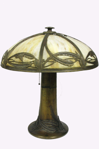 Appraisal: AN AMERICAN TABLE LAMP from the 's The eight curved