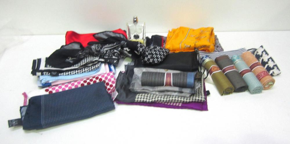 Appraisal: A SELECTION OF MEN'S BRANDED POCKET SQUARES A SELECTION OF