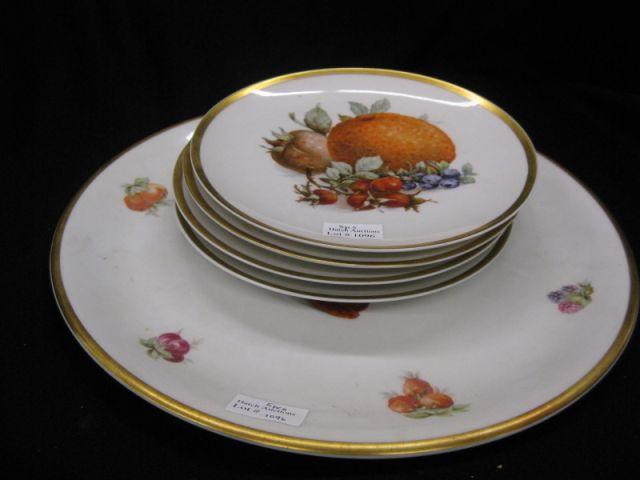 Appraisal: Bavarian Porcelain Cake Set platter and - plates fruit berry