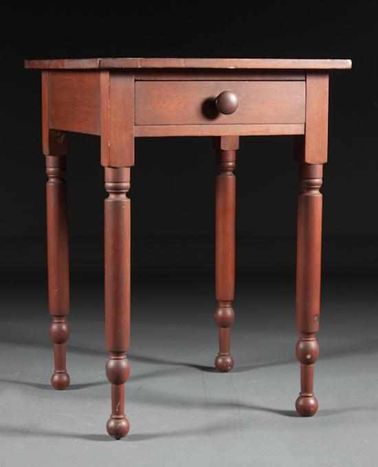 Appraisal: Federal pine single-drawer worktable Pennsylvania first quarter- th century in