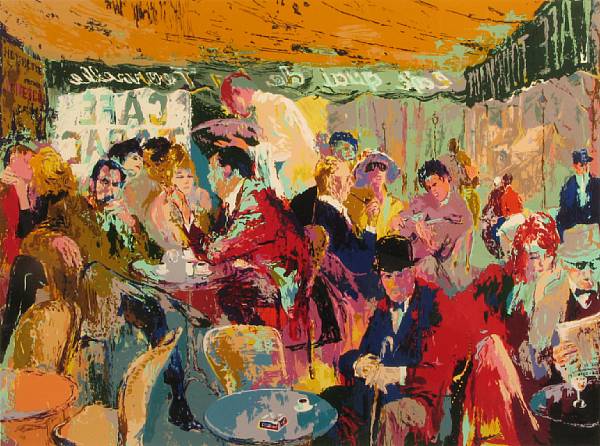 Appraisal: LeRoy Neiman Untitled A Caf Scene Silkscreen printed in colors