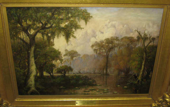 Appraisal: JOSEPH RUSLING MEEKER AMERICAN - Swamp scene oil on canvas