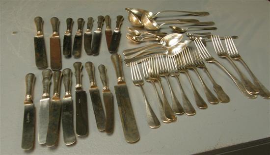 Appraisal: Various Austrian standard silver cutlery two ladles serving spoon three