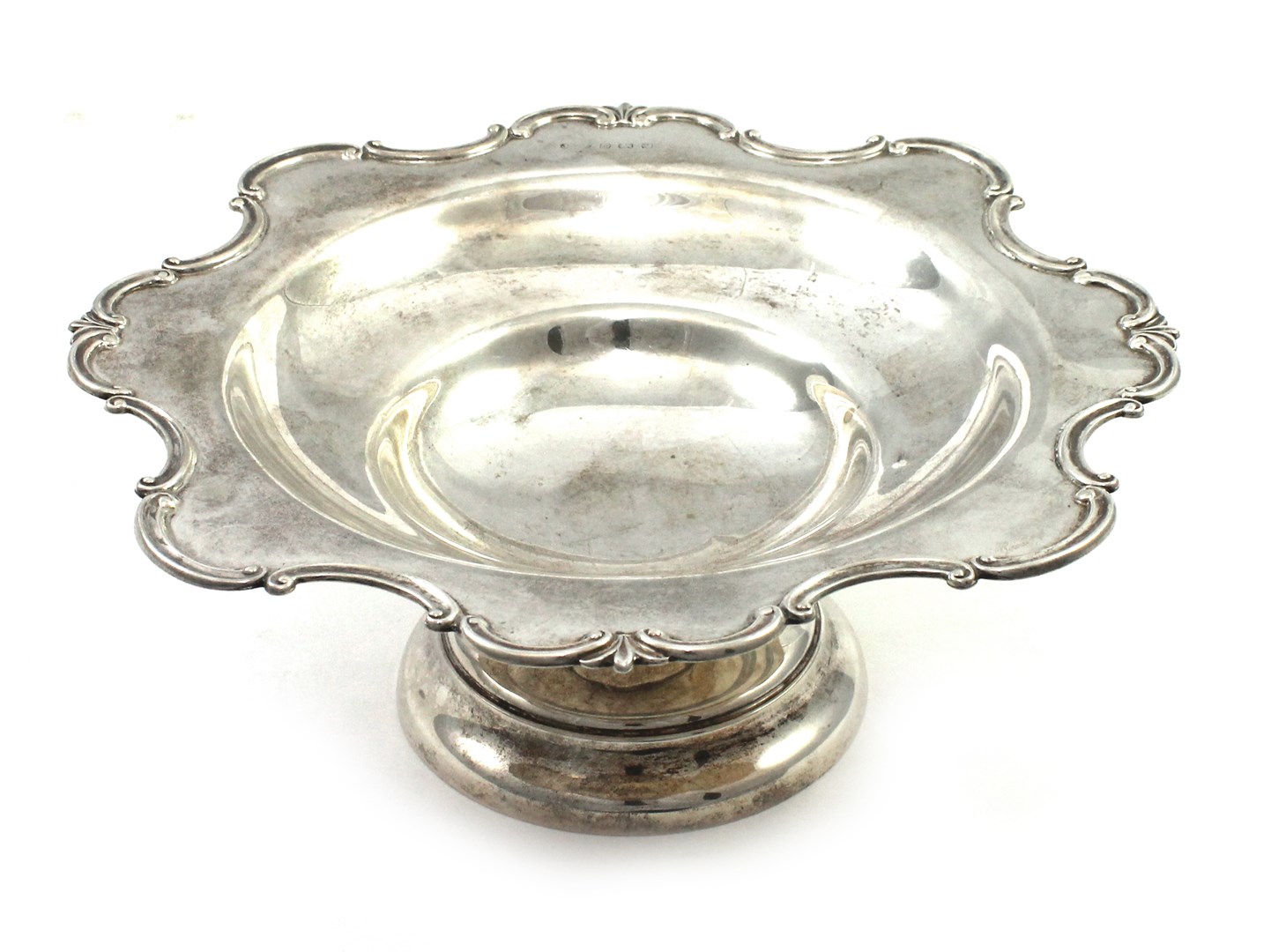 Appraisal: A Silver pedestal comport the shaped rim with a moulded