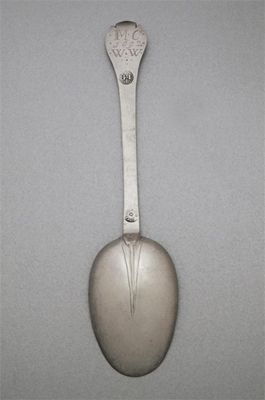 Appraisal: A William and Mary spoon pricked 'MC' over ' '