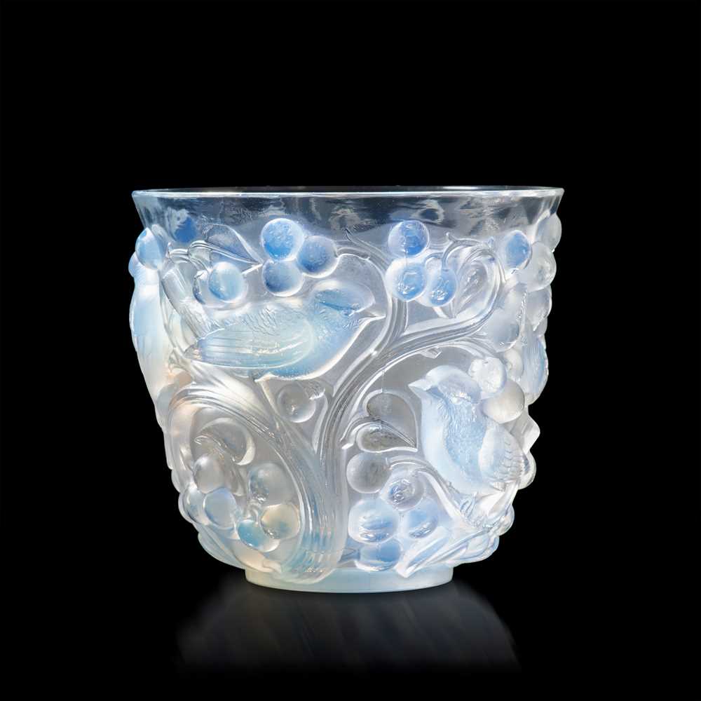 Appraisal: REN LALIQUE FRENCH - AVALLON VASE NO designed opalescentwheel-engraved R