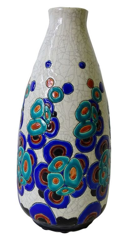 Appraisal: CHARLES CATTEAU BOCH FRERES Gr s Keramis vase CHARLES CATTEAU