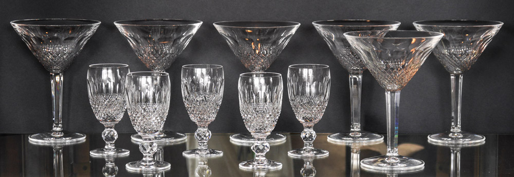 Appraisal: PC WATERFORD COLLEEN CRYSTAL Martini glasses '' sherry glasses ''