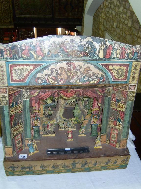 Appraisal: A th century toy theatre with printed card scenery cast