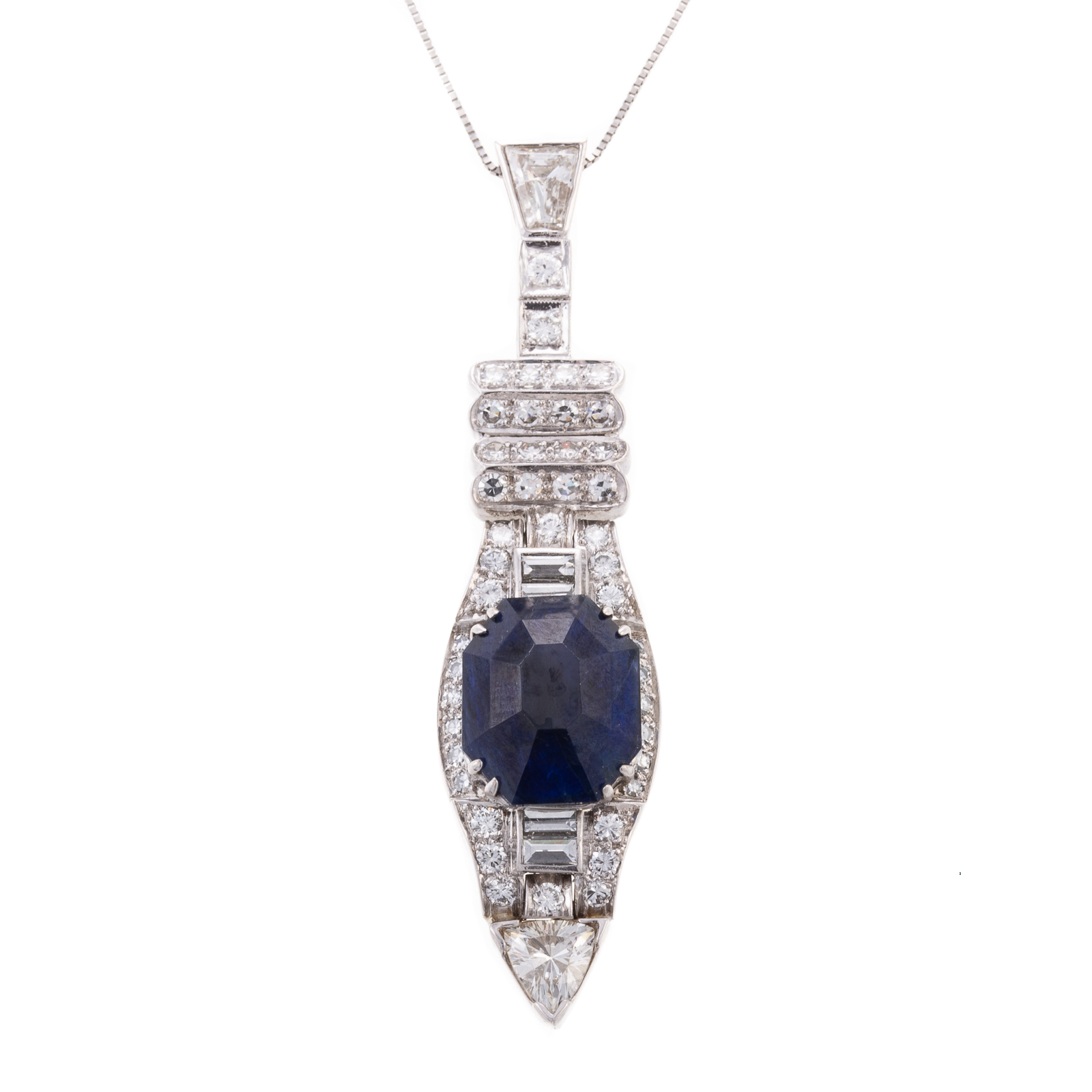 Appraisal: A GIA CT BURMESE SAPPHIRE DIAMOND PENDANT Platinum pendant boasting