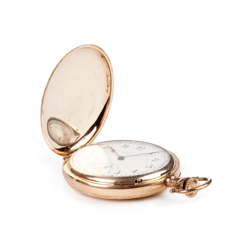 Appraisal: Burlington Gold-Filled Full Hunter Pocket Watch Burlington Watch Co Chicago