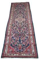 Appraisal: Tabriz Carpet ca 's Central navy blue panel features an