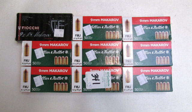 Appraisal: X MM MAKAROV AMMUNITION fifty round boxes grain full metal