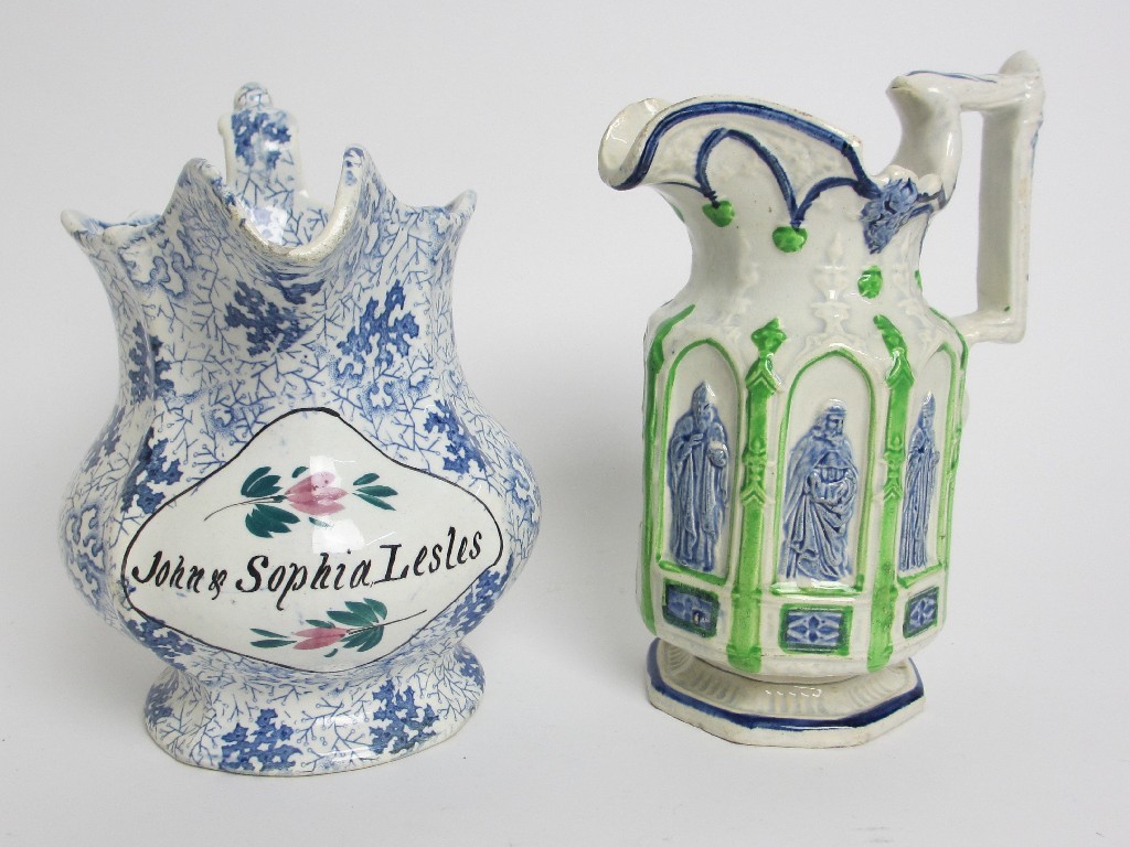 Appraisal: A Fife Pottery jug inscribed to John and Sophia Lesles