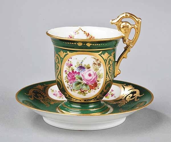 Appraisal: A S vres Porcelain Cup and Saucer late th early