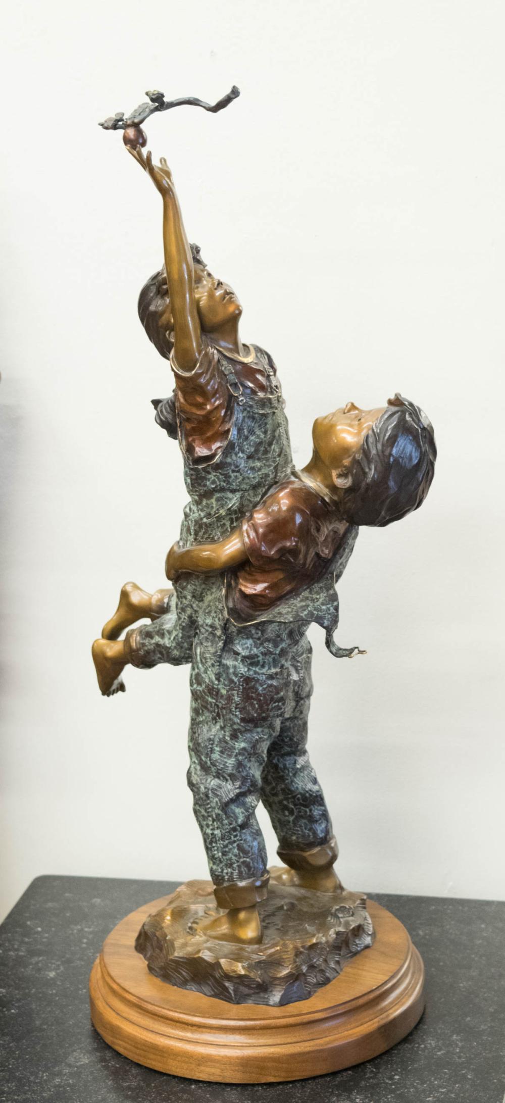 Appraisal: WALT HORTON Colorado - bronze sculpture She Ain't Heavy a