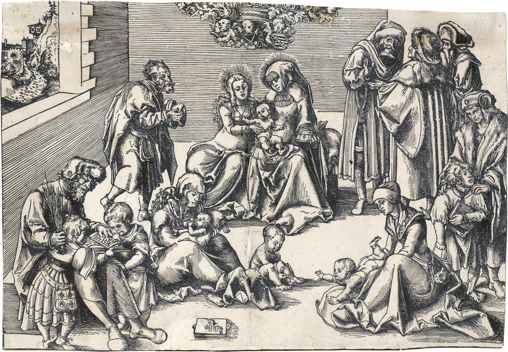 Appraisal: LUCAS CRANACH The Holy Kinship Woodcut circa x mm x