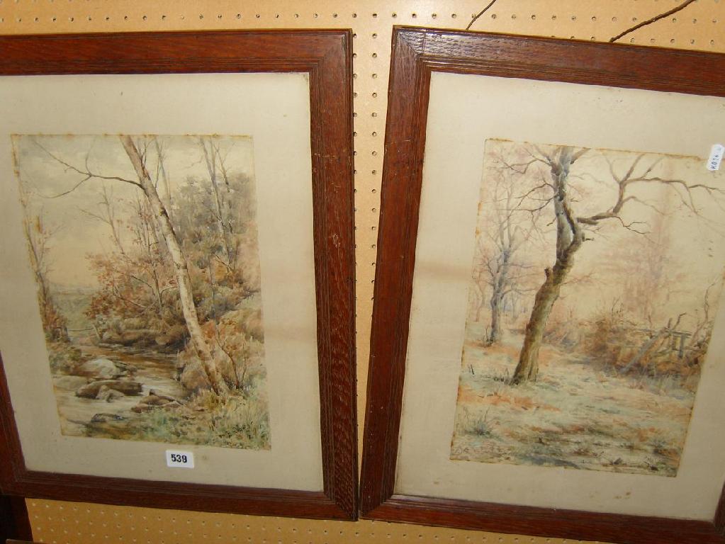 Appraisal: A pair of early th century watercolours of woodland landscapes