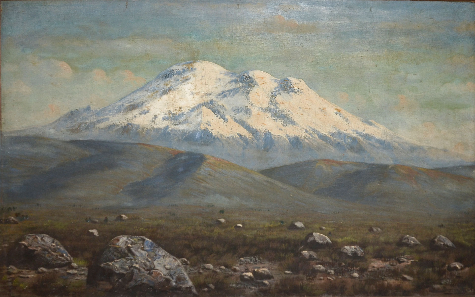 Appraisal: MONCAYO Emilio Ecuador - ''El Chimborazo Ecuador'' Landscape with Plateau