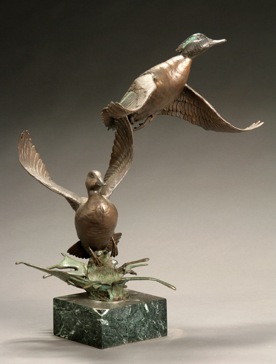 Appraisal: David H Turner American b Two Ducks Taking Flight Signed