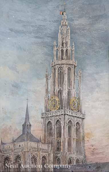 Appraisal: French School late th c Cathedral de Notre Dame Anvers