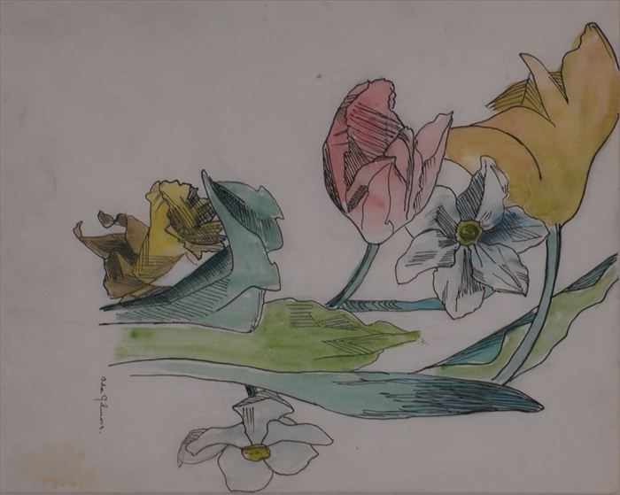 Appraisal: ADA GILMORE - UNTITLED SPRING BLOSSOMS Watercolor on paper x