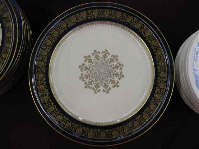 Appraisal: Set of Rosenthal China Service Platesgold cobalt on ivory ''