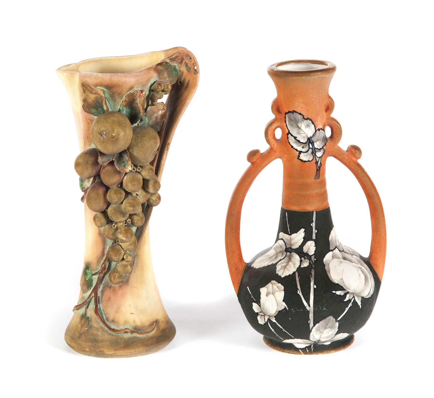 Appraisal: TWO PIECES OF AMPHORA Austria ca Both have impressed Amphora