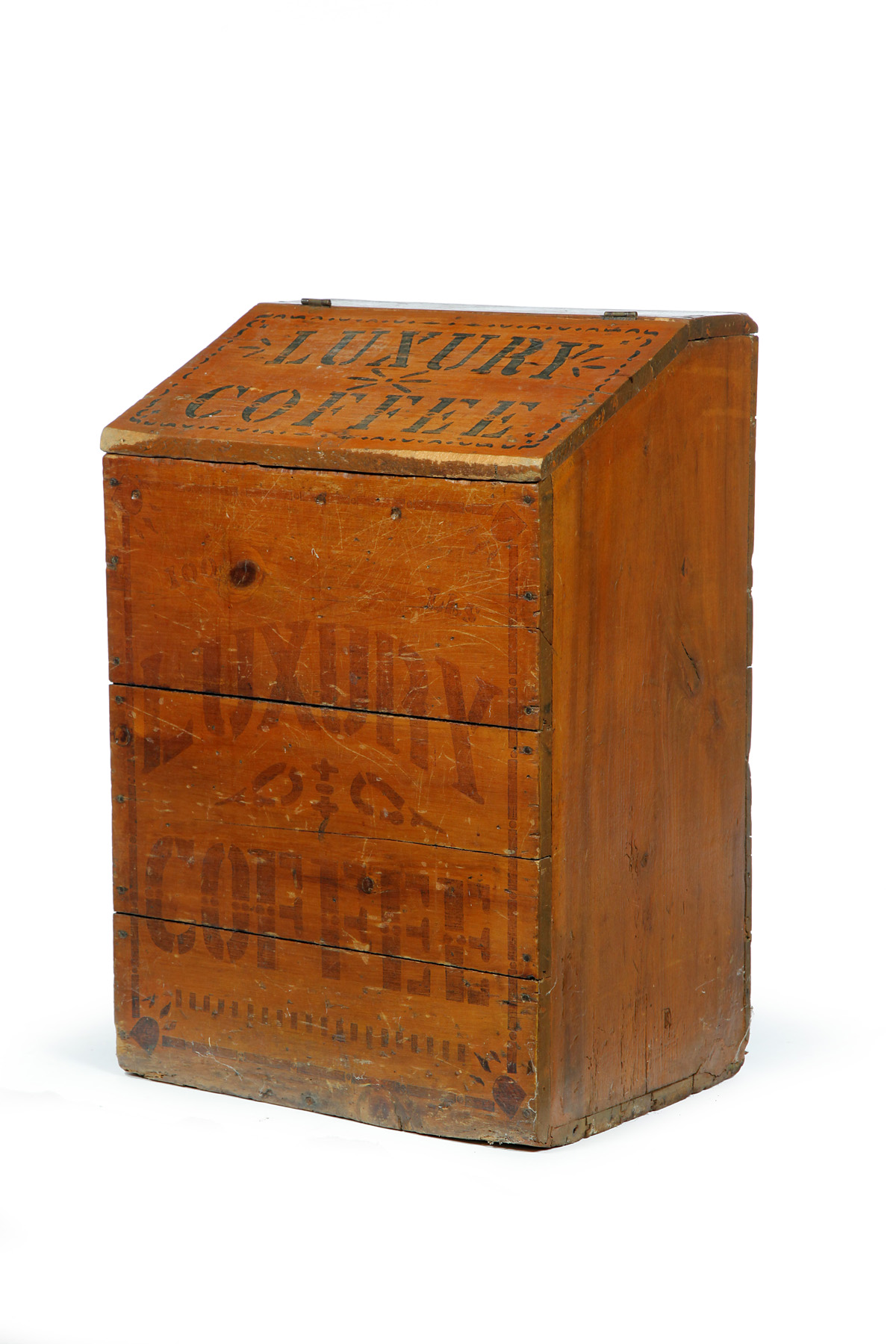 Appraisal: LUXURY COFFEE BIN American late th-early th century pine Typical