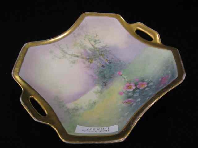 Appraisal: Pickard Handpainted Porcelain Dish by CurtisMarker Vellum landscape signed handled