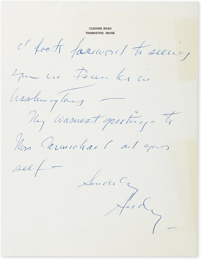 Appraisal: WYETH ANDREW Two Autograph Letters Signed Andy each to Dear