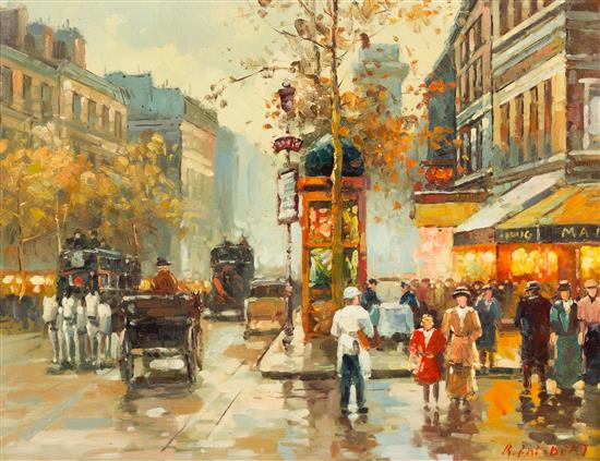 Appraisal: Sale Lot Rene Rambert French - Street Scene oil on