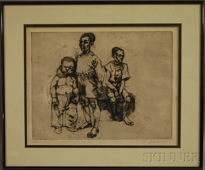 Appraisal: Sigmund Morton Abeles American b Three African American Children Signed