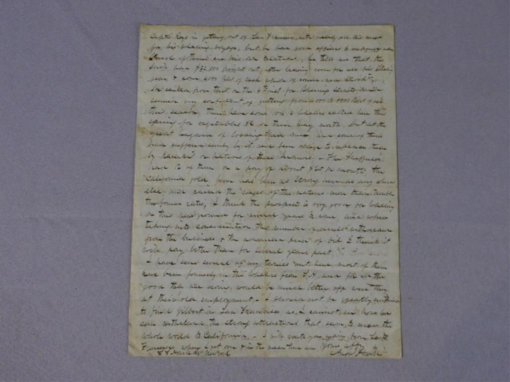 Appraisal: RARE PAGE WHALING LETTER THIS IS A COMMERCIALletter headed toward