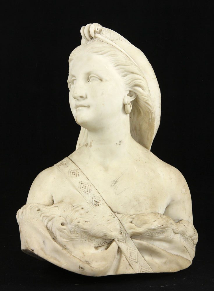 Appraisal: - th C Marble Bust of a Woman th century