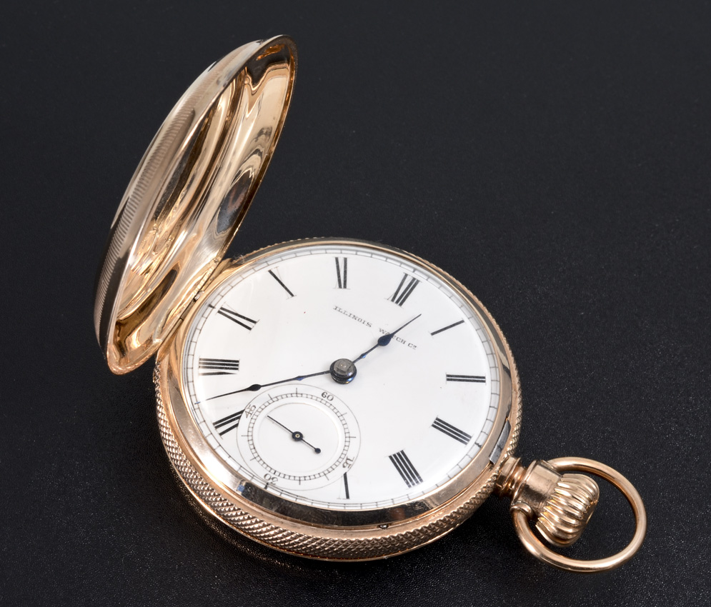 Appraisal: K YELLOW GOLD WALTHAM HUNTER CASE POCKET WATCH Circa size