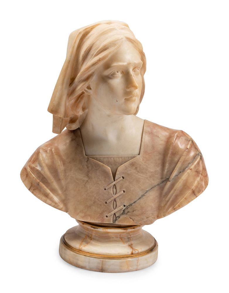 Appraisal: An Italian Carved Alabaster Bust An Italian Carved Alabaster Bust