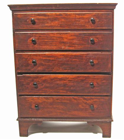 Appraisal: Cherry tall chest of drawersWith a rectangular molded top over