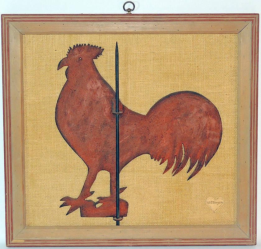 Appraisal: David Y Ellinger Rooster Weathervane David Y Ellinger Pennsylvania -