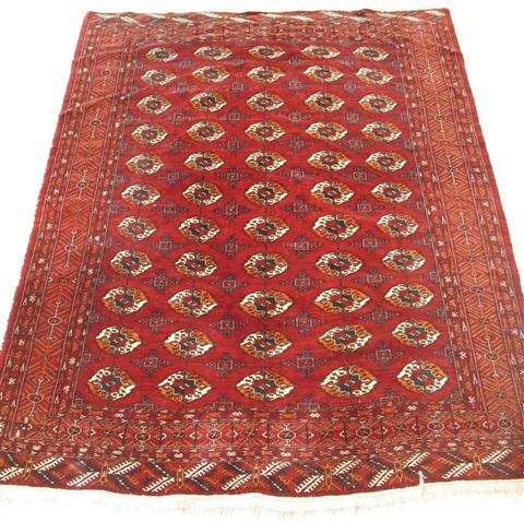 Appraisal: PERSIAN RED GROUND TURKOMAN RUG