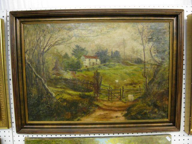 Appraisal: Victorian Oil on Canvas of a Farm sheep in the