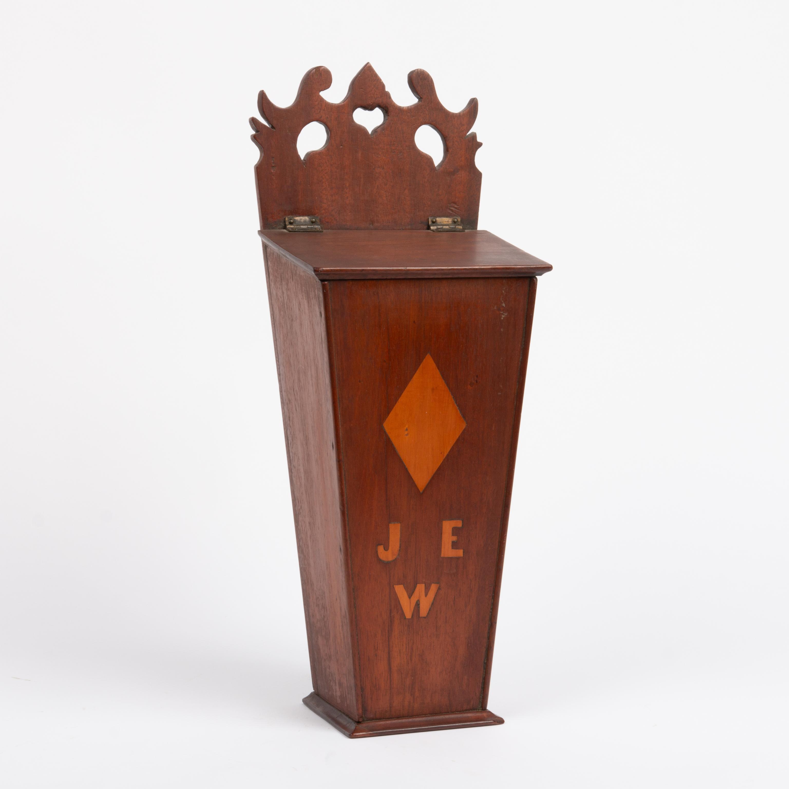 Appraisal: EARLY TH C CANDLE BOX WITH INITIALS JEW An early