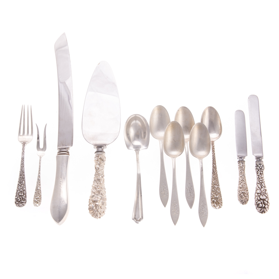 Appraisal: Misc American sterling flatware serving pcs pieces including teaspoons child's