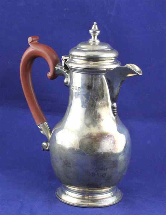 Appraisal: A 's silver hot water pot of baluster form with